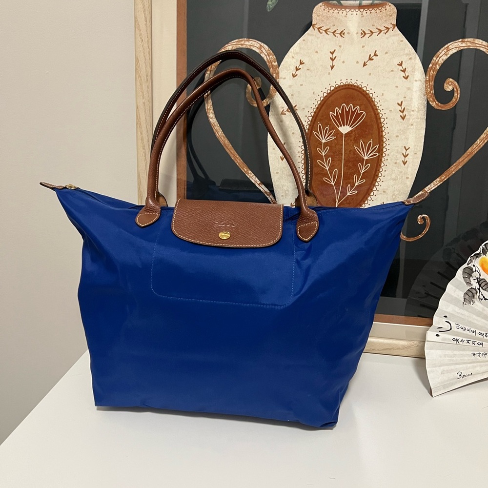 Blue Longchamp Tote
